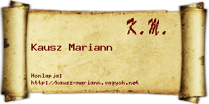 Kausz Mariann névjegykártya